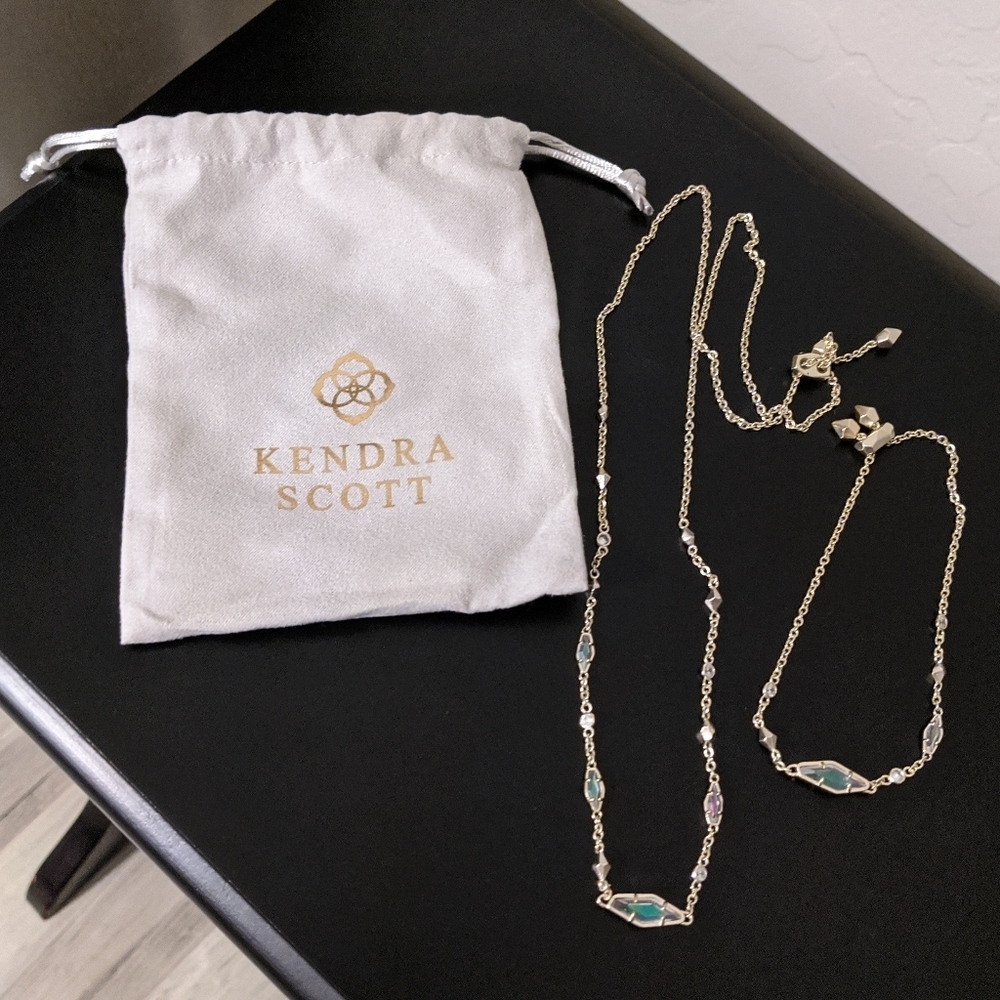Kendra Scott Gold Necklace & Bracelet set